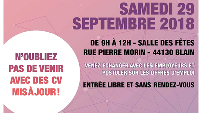 Job dating à Blain 44130 le samedi 29 septembre 2018 - minuature